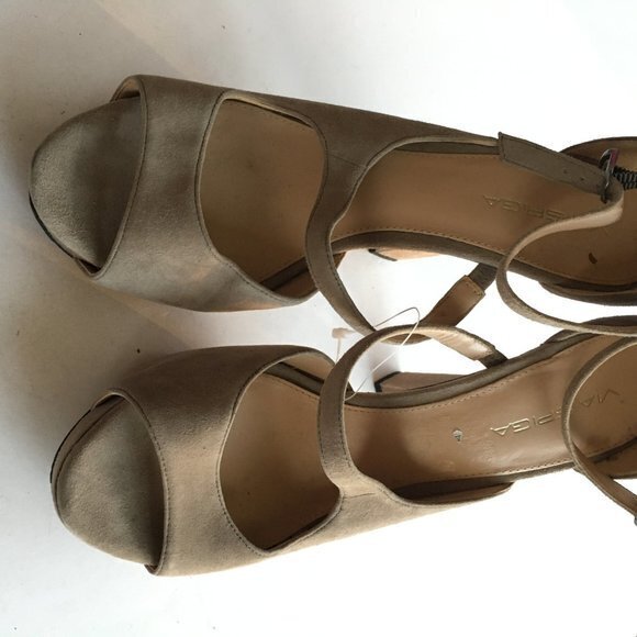 VIA SPIGA GRAY SUEDE PLATFORM HIGH HEELS STRAPPY WOMENS SIZE 8.5M - Picture 3 of 7